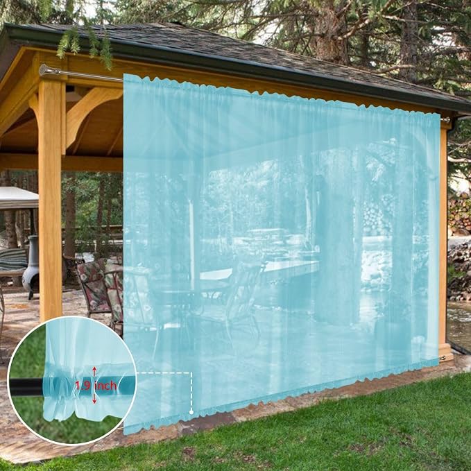 SpaceDresser Waterproof Outdoor Sheer Curtains - Image 8