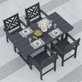 5-Piece Outdoor Dining Set, HDPE All-Weather Patio Table and Chairs Set by BIVODA
