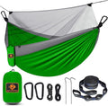 Camping Hammock with Net, Portable Lightweight Double Hammocks with Tree Straps by QEVOOON