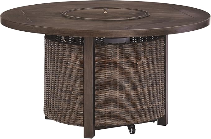 Signature Design by Ashley Paradise Trail Outdoor Round Wicker Patio Fire Pit by SignatureDesignbyAshley