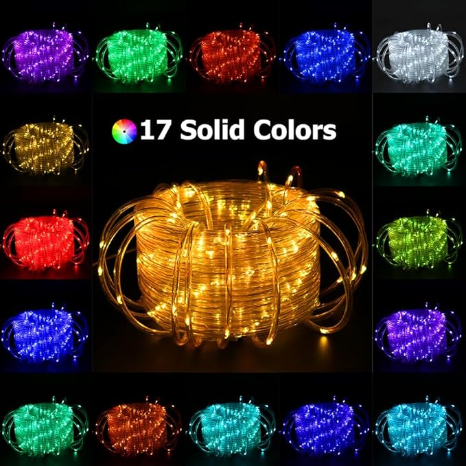200ft Outdoor Rope Light, IP68 Waterproof 25 Color Changing String Lights - Image 2