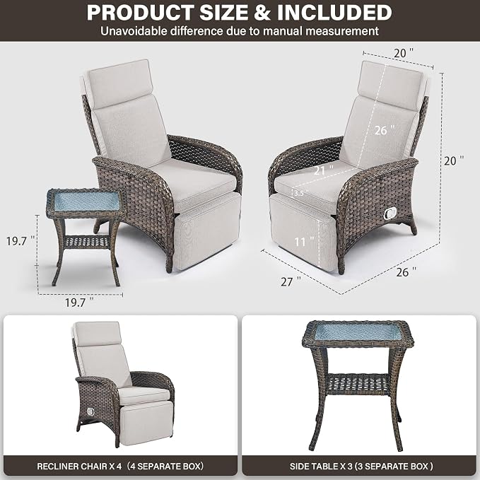 Belord 7 Piece Wicker Patio Furniture Set - Image 3