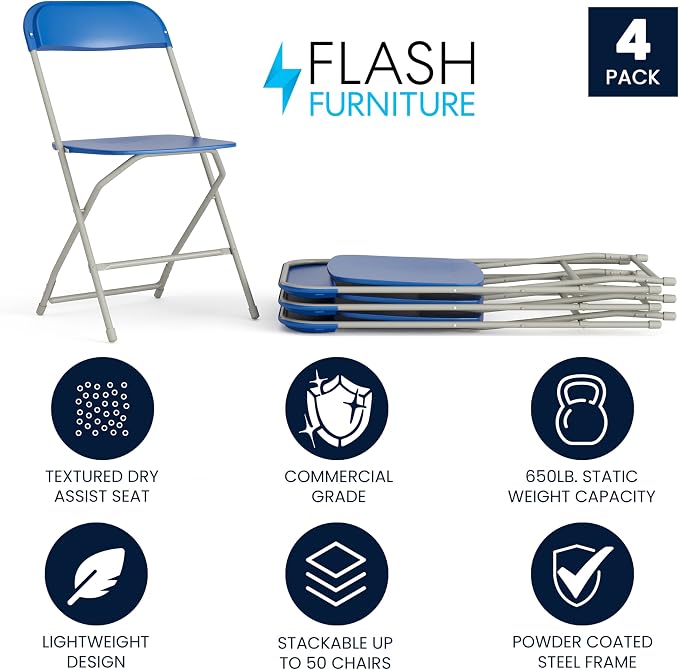 Flash Furniture Hercules Series Plastic Folding Chair - Image 3