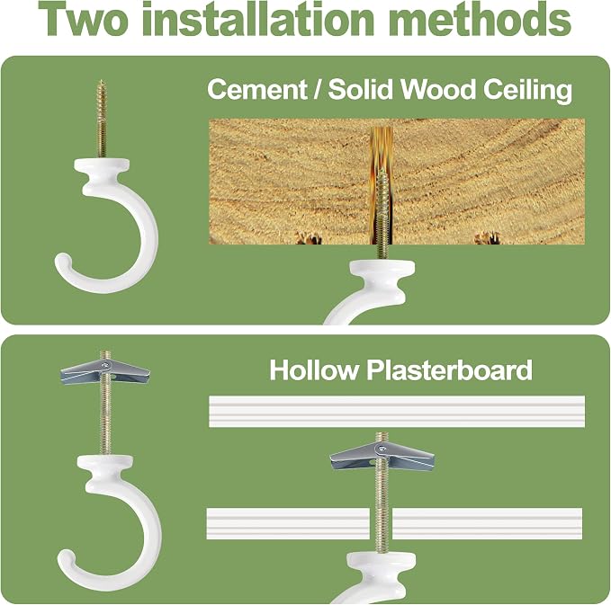 2PCS Ceiling Hooks for Hanging Plants, Heavy Duty Plant Swag Hooks, Hanging - Image 2