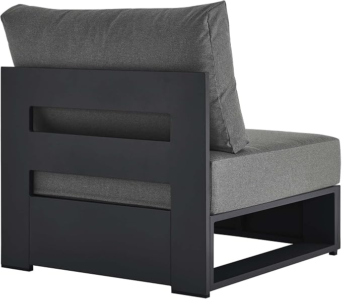 Modway Tahoe Aluminum Armless Patio Gray Charcoal Modular Weather-Resistant - Image 5