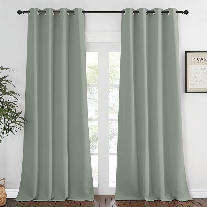 NICETOWN Sage Green Blackout Curtains by NICETOWN