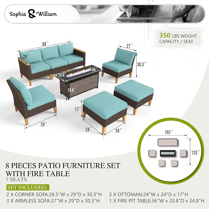 Sophia & William Patio Furniture Set - Image 8