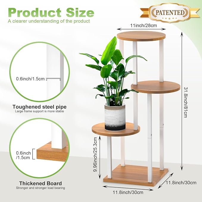 Plant Stand Indoor, 4 Tier Thickened Metal Corner Plant Shelf - Image 2