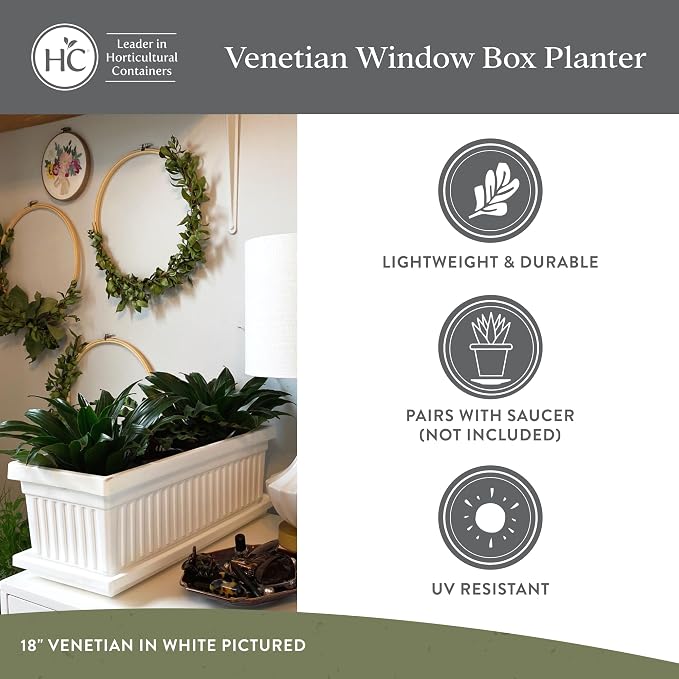 The HC Companies 17.5 Inch Venetian Rectangular Window Planter Box - Image 4
