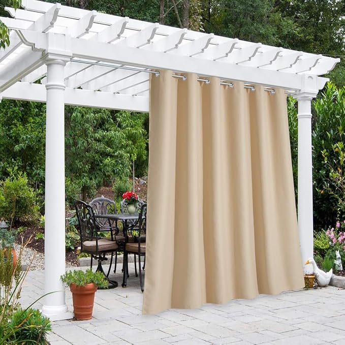 NICETOWN Outdoor Curtain for Patio Waterproof 108 inch Extra Long, Rustproof by NICETOWN