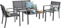 Vongrasig 4 Pieces Patio Furniture Set, Outdoor Patio Conversation Sets by Vongrasig
