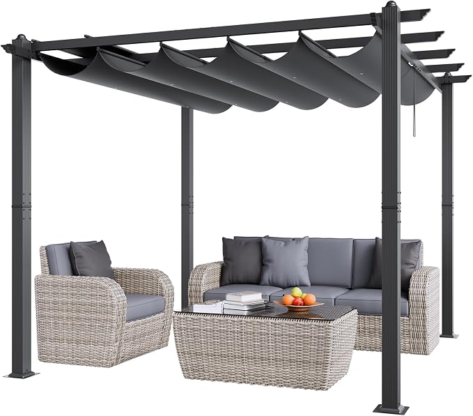 VEVOR 10'x10' Outdoor Retractable Pergola by VEVOR