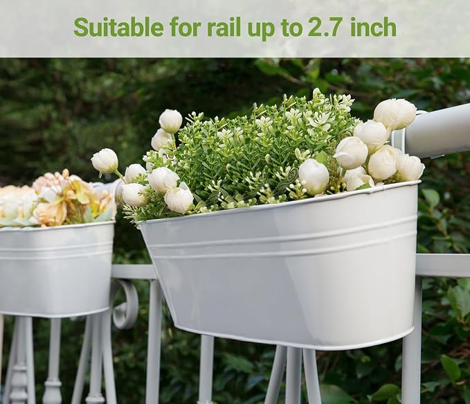 Dahey 4 Pcs Metal Iron Hanging Flower Pots - Image 4