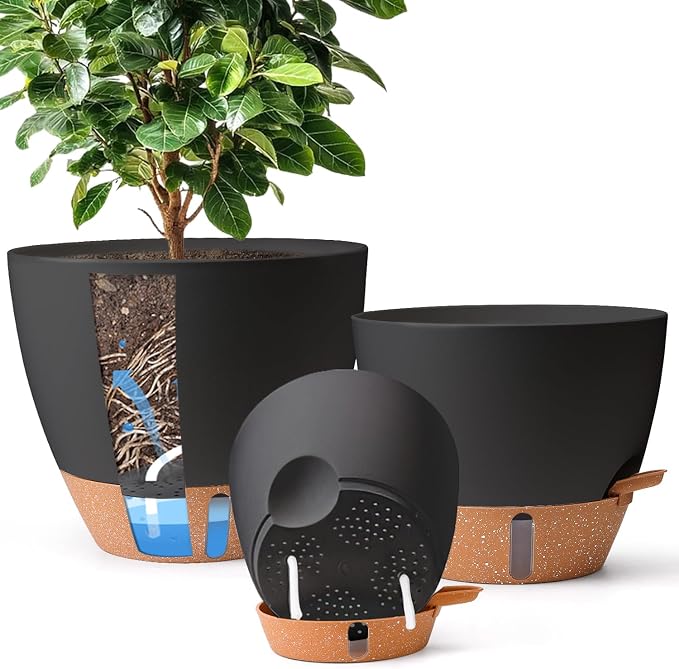 T4U 3 Pack Self Watering Pots by T4U