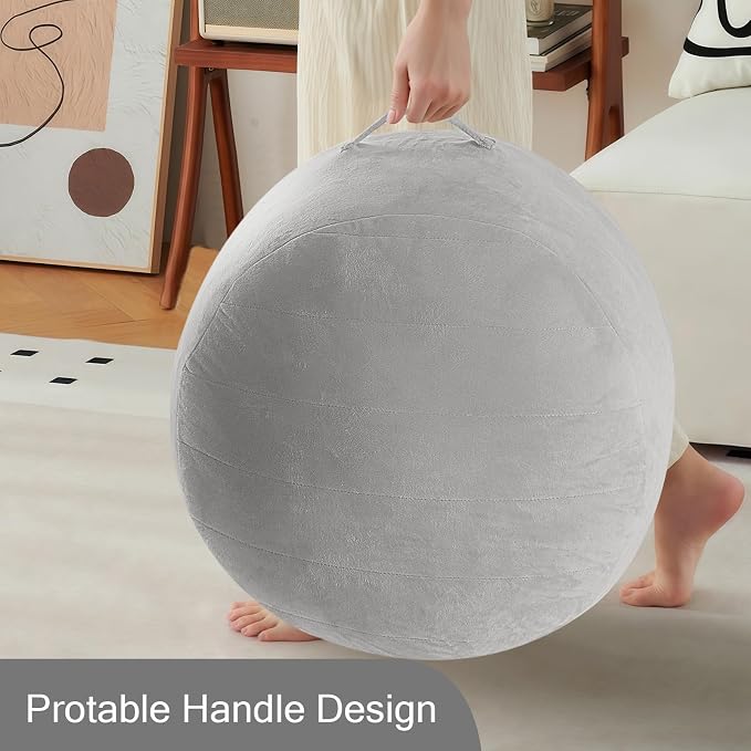 MeMoreCool Round Stuffed Pouf Ottoman Foot Rest, Floor Pouf Foot Stool - Image 8