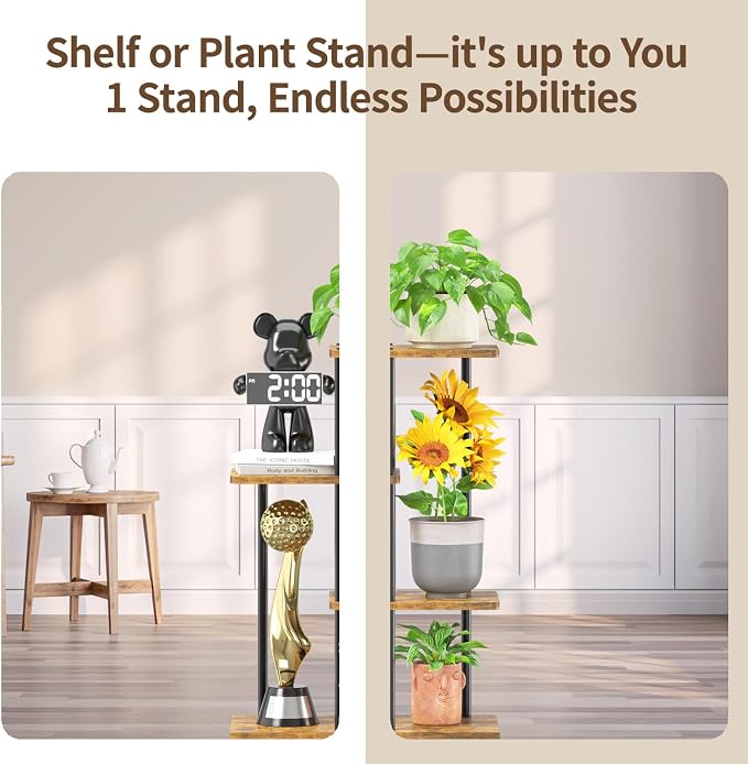 LASZOLA Black 3 Tiered Wood Plant Stand Indoor - Image 8