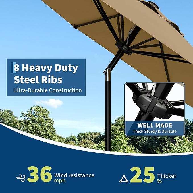 Garvee 9FT Patio Umbrella - Image 5