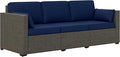 Outsunny Patio Couch PE Wicker Deep Seating Outdoor Sofa by Outsunny