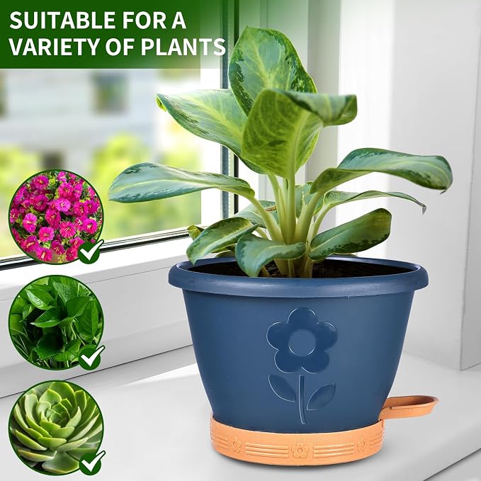 Plant Pots, Flower Pots for Indoor/Outdoor Plants, Self Watering Plastic - Image 7