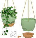 ZMTECH 8 Inch Hanging Planters for Indoor Outdoor Plants, 2 Pack Self Watering by HighQualityGardeningTools