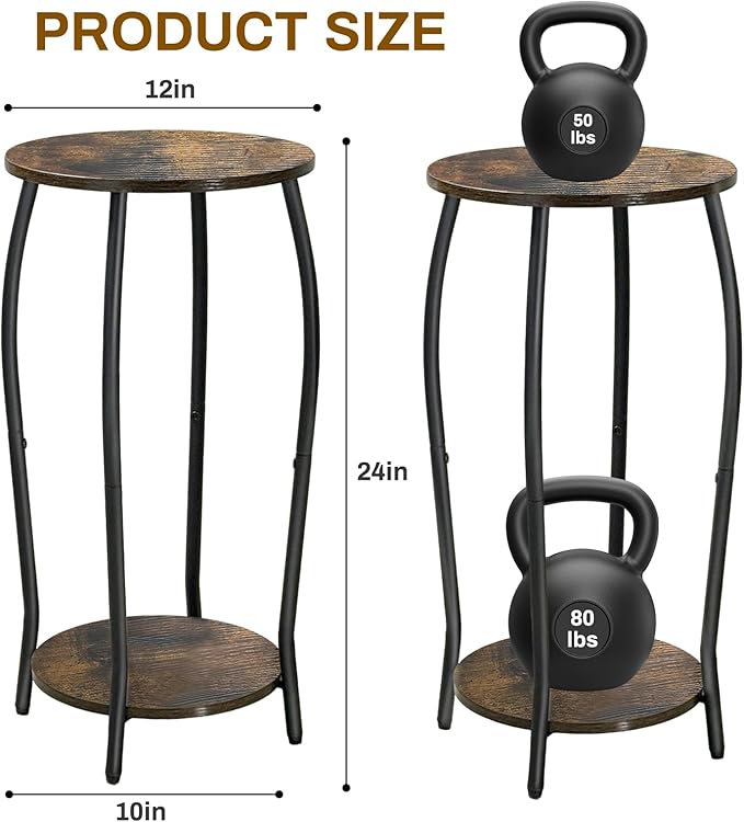 Plant Stand Indoor, 2 Tier Tall Wood Plant Stand, 4-Leg Floor Corner Plant - Image 2