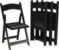 300 Black Resin Stackable Folding Chair by Simplex