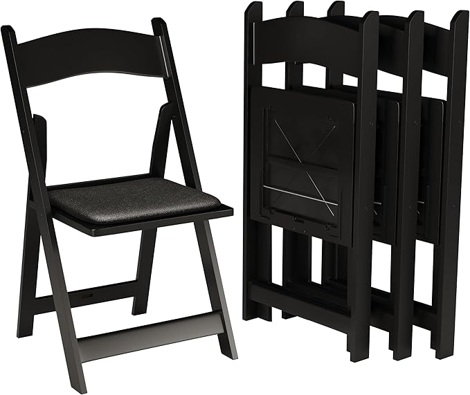 SIMPLEX 24 Black Resin Stackable Folding Chair by Simplex
