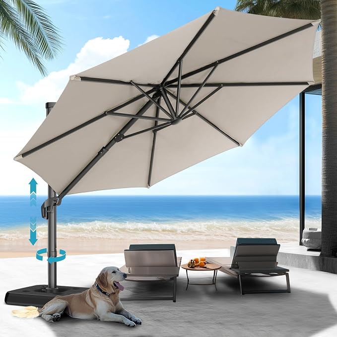 HOTEEL10x10ft Patio Umbrella Cantilever Umbrellas by HOTEEL