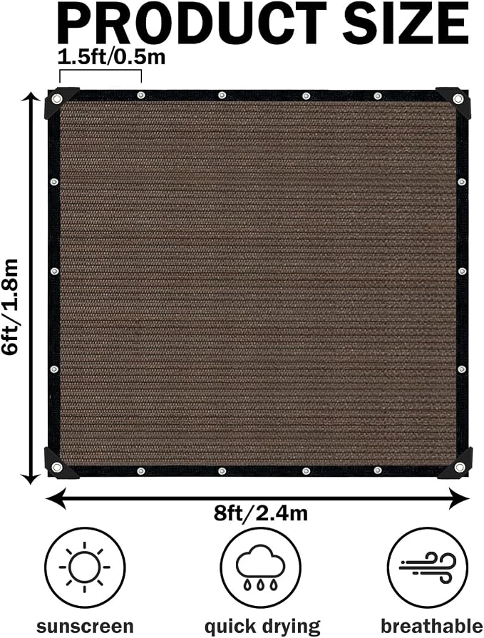 Mocha Sun Shade Cloth, Pergola Shade Cover - Image 2