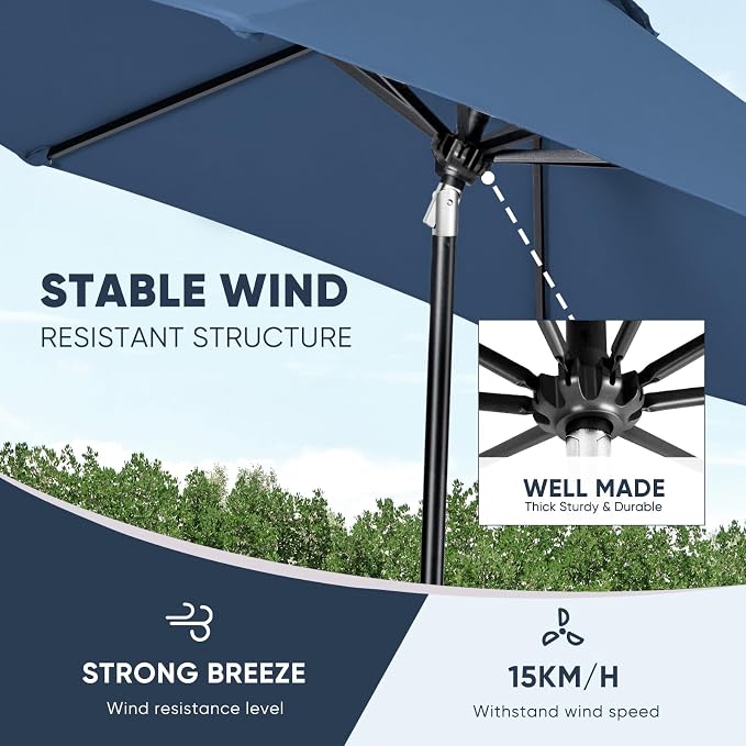 Tempera Patio Market Outdoor Table Umbrella - Image 6