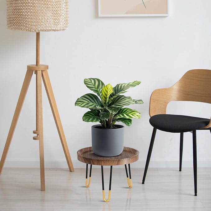 Plant Stand Indoor Outdoor, Mid Century Style Walnut Wood Color Plant Stand - Image 2