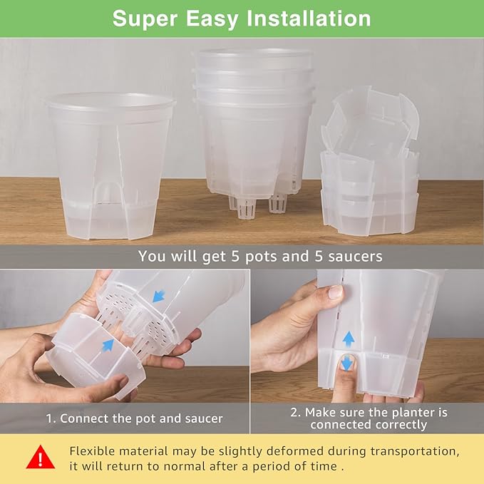 GREENPARA 5-Inch Self-Watering Plant Pots - Image 7