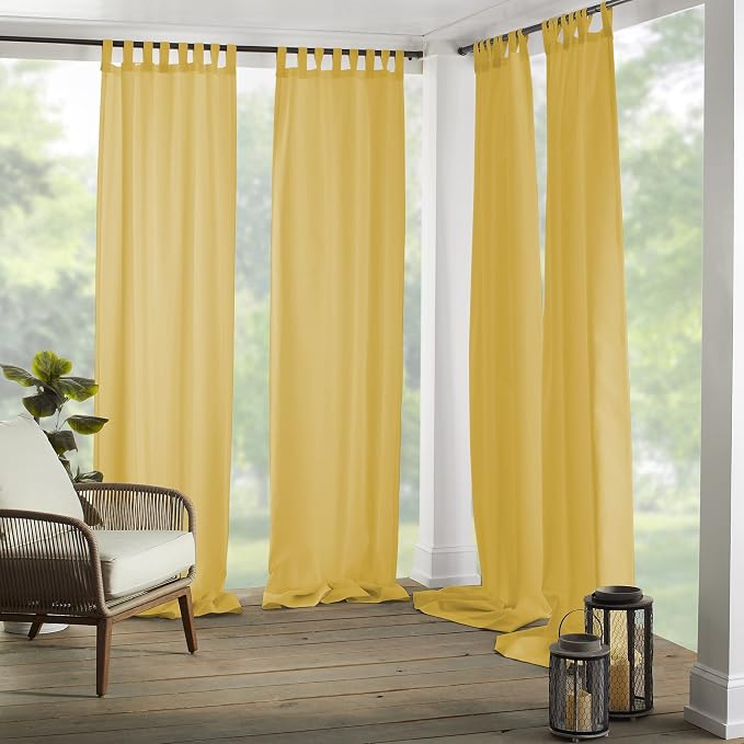 Elrene Home Fashions Matine Weatherproof Tab-Top Indoor/Outdoor Solid Color by ElreneHomeFashions