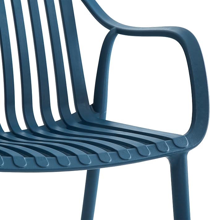 Modern Stackable Outdoor & Indoor Plastic Dining Chairs Set, Armchairs Set - Image 5