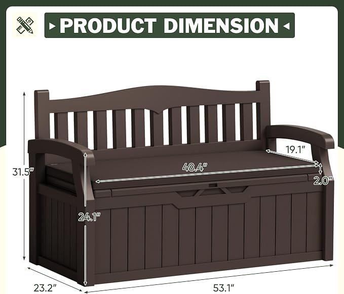 Flamaker 80 Gallon Storage Bench - Image 3