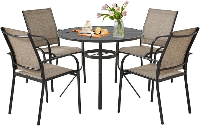 AECOJOY 5 Piece Patio Table and Chair Set by AECOJOY
