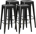 Shahoo 30 Inches Metal Bar Stools Counter Height Stackable Backless Stools by BuynowfromShahoo