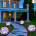 Solar Garden Lights, 4 Pack 120 LED Multicolor Cracked Glass Solar Outdoor by Keevvon