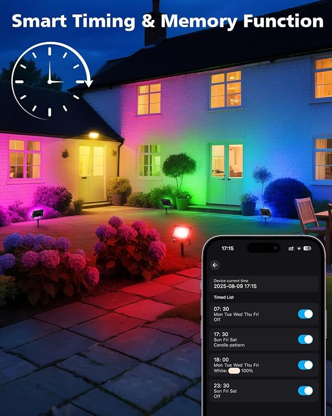 T-SUN Christmas LED Flood Light, 30W RGBCW Dimmable Outdoor Smart Lights - Image 4