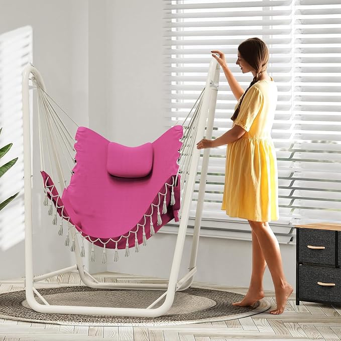 Hammock Chair with Stand, Heavy-Duty Hanging Chair with Stand, - Image 5