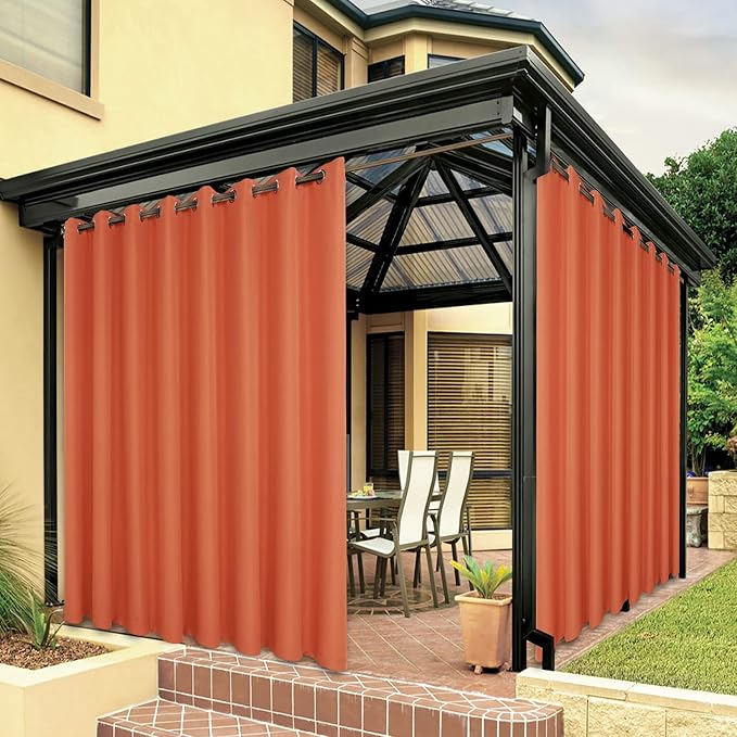 BONZER Outdoor Curtains for Patio Waterproof Thick Privacy Wide Grommet Light by Bonzer
