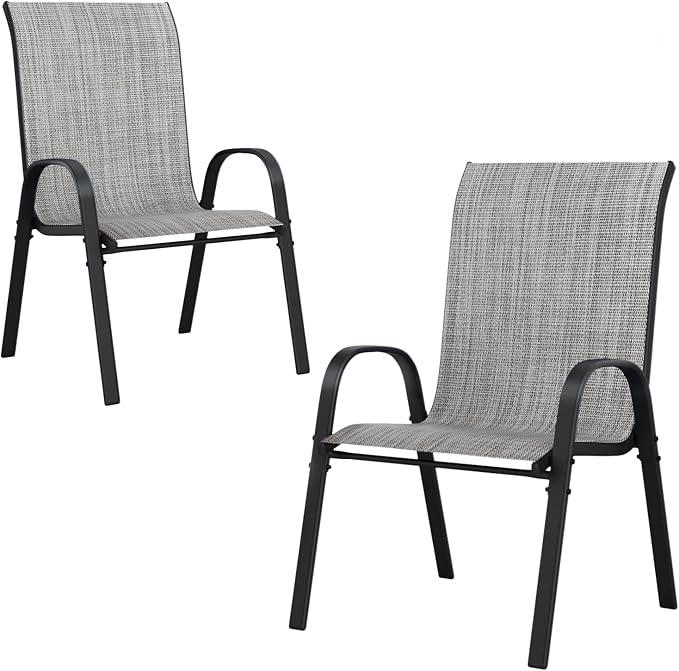 UDPATIO Patio Chairs Set of 2, Stackable Outdoor Dining Chairs by UDPATIO