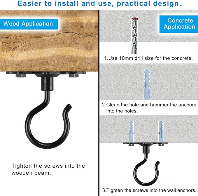 Dolibest Wall Mount Ceiling Hooks, Plant Hooks - Image 7