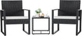 Flamaker 3 Pieces Patio Furniture Outdoor Wicker Modern Rattan Chair by Flamaker