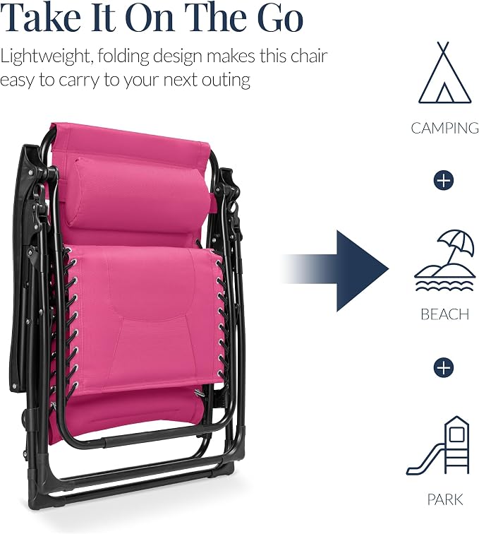 Best Choice Products Oversized Padded Zero Gravity Chair, Folding Outdoor Patio - Image 5