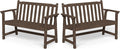 Ciokea 48" Outdoor Bench Set of 2, HDPE Weatherproof Garden Bench, 2-Person by CIOKEA