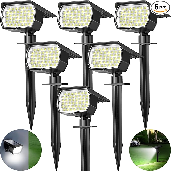 Solar Spot Lights Outdoor 6 Pack, Solar Landscape Spotlights Waterproof by TadyrealSolarLights