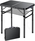Outdoor Side Table, Portable 3 Adjustable Height Small Outdoor Folding Table by Yriuat