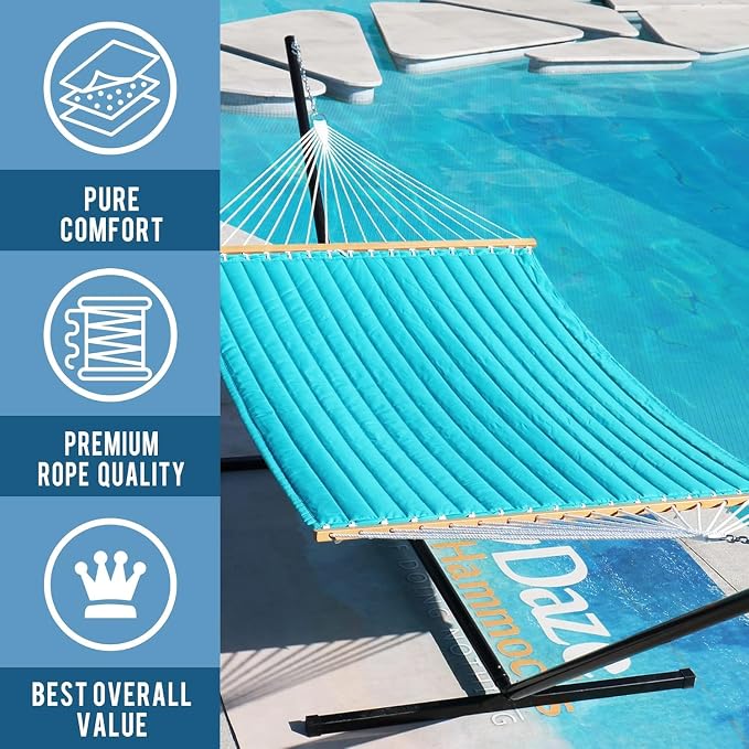 Lazy Daze Hammocks 12 FT Double Quilted Fabric Hammock - Image 6