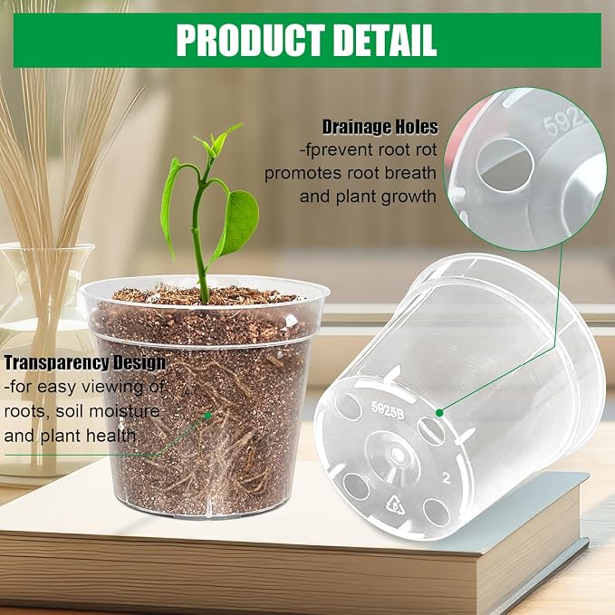 BTPLASTIK 50 Pack 2.5 Inch Clear Nursery Pots - Image 3